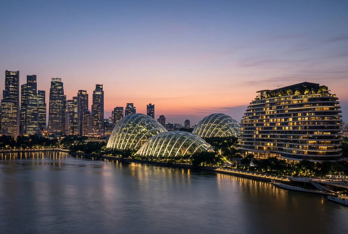Singapore skyline at Marina Bay