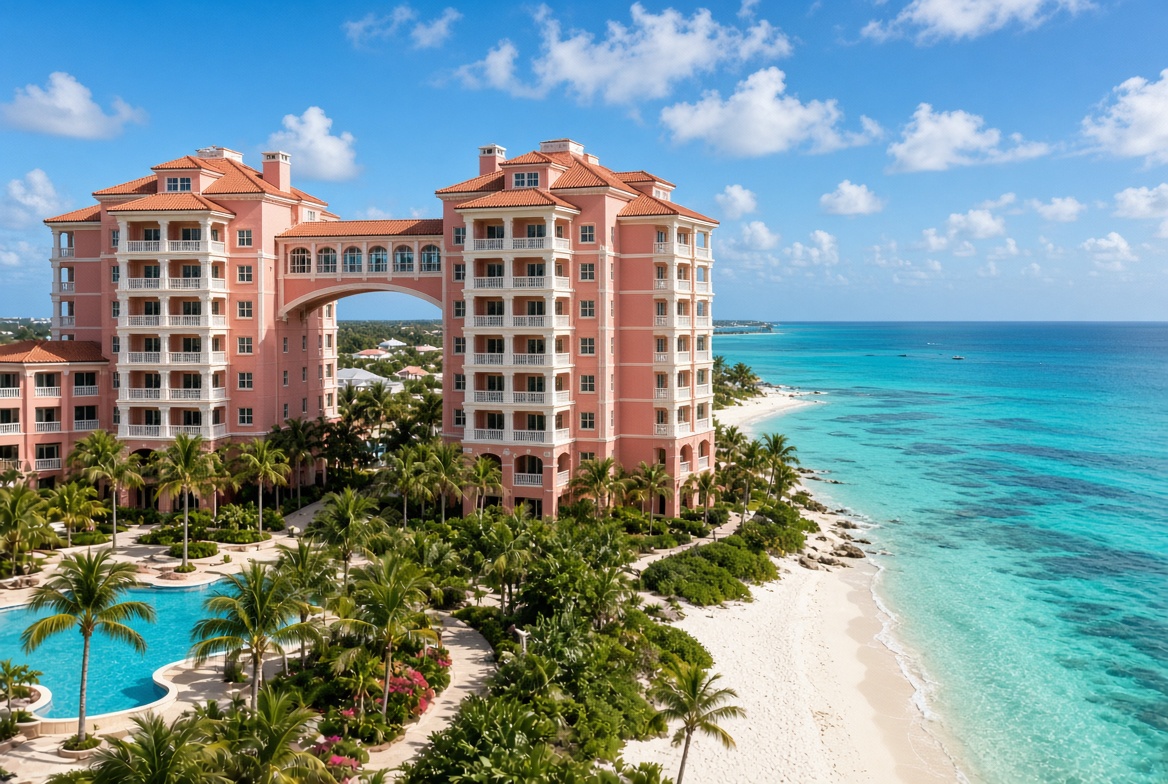 Atlantis Paradise Island towers by the beach
