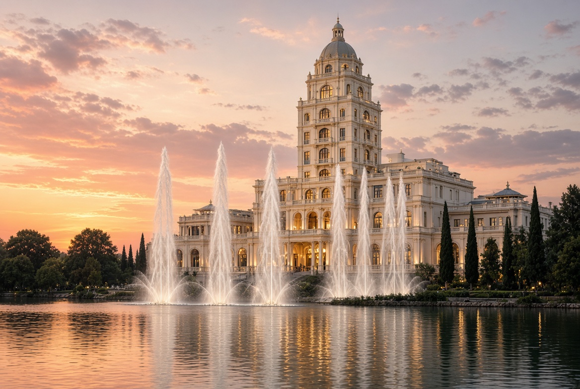 Bellagio tower and fountains, Las Vegas
